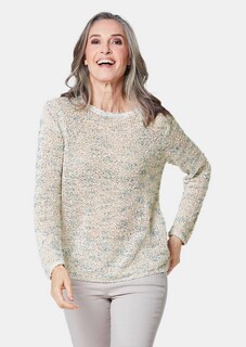 Effektvoller locker gestrickter Bändchengarnpullover thumbnail 1