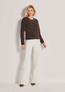 Flauschige Strickjacke mit Wabenstruktur thumbnail 3