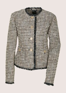 Tweedblazer mit Fransendetails und Glanzgarn thumbnail 7