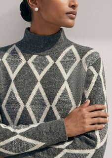 Pullover mit modischem Rauten-Muster thumbnail 6