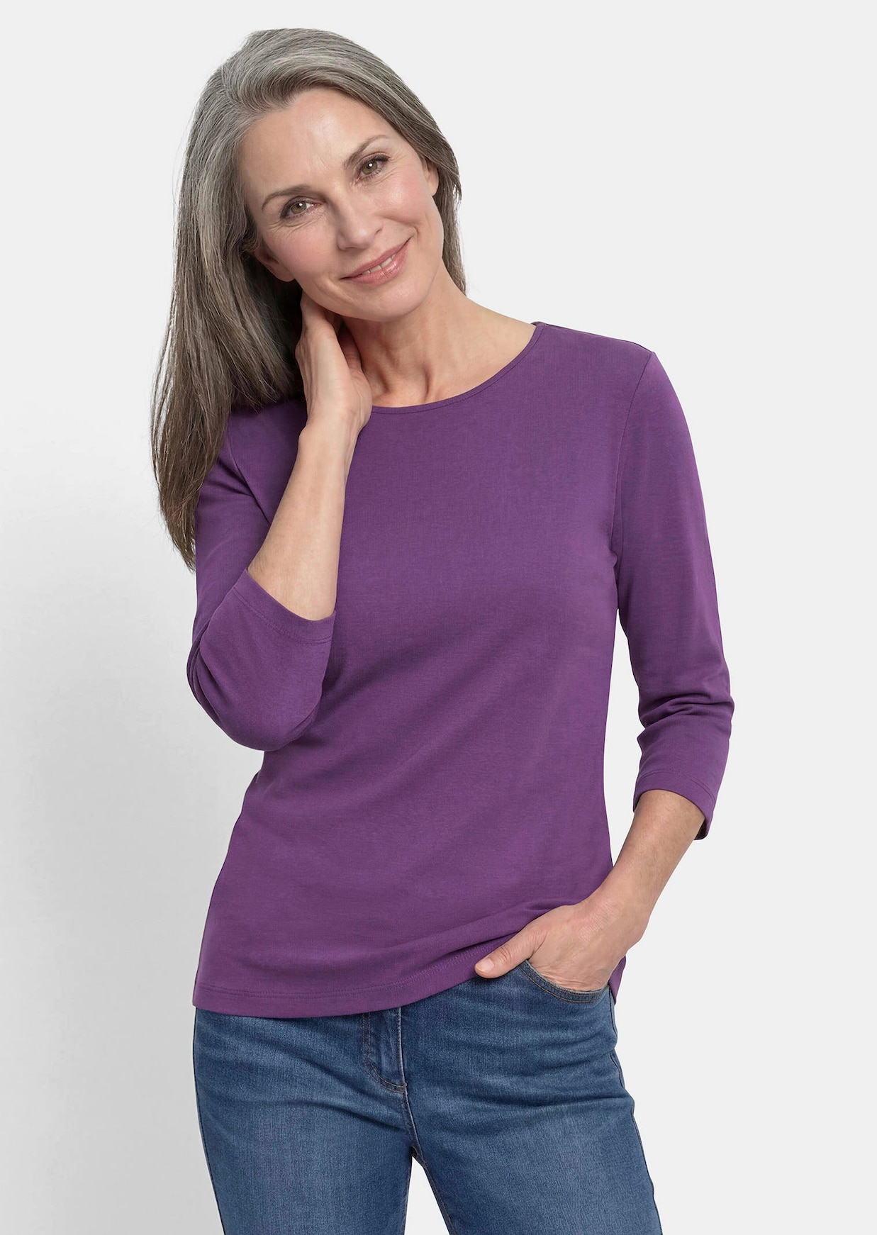 Basic-Shirt aus Interlock-Jersey
