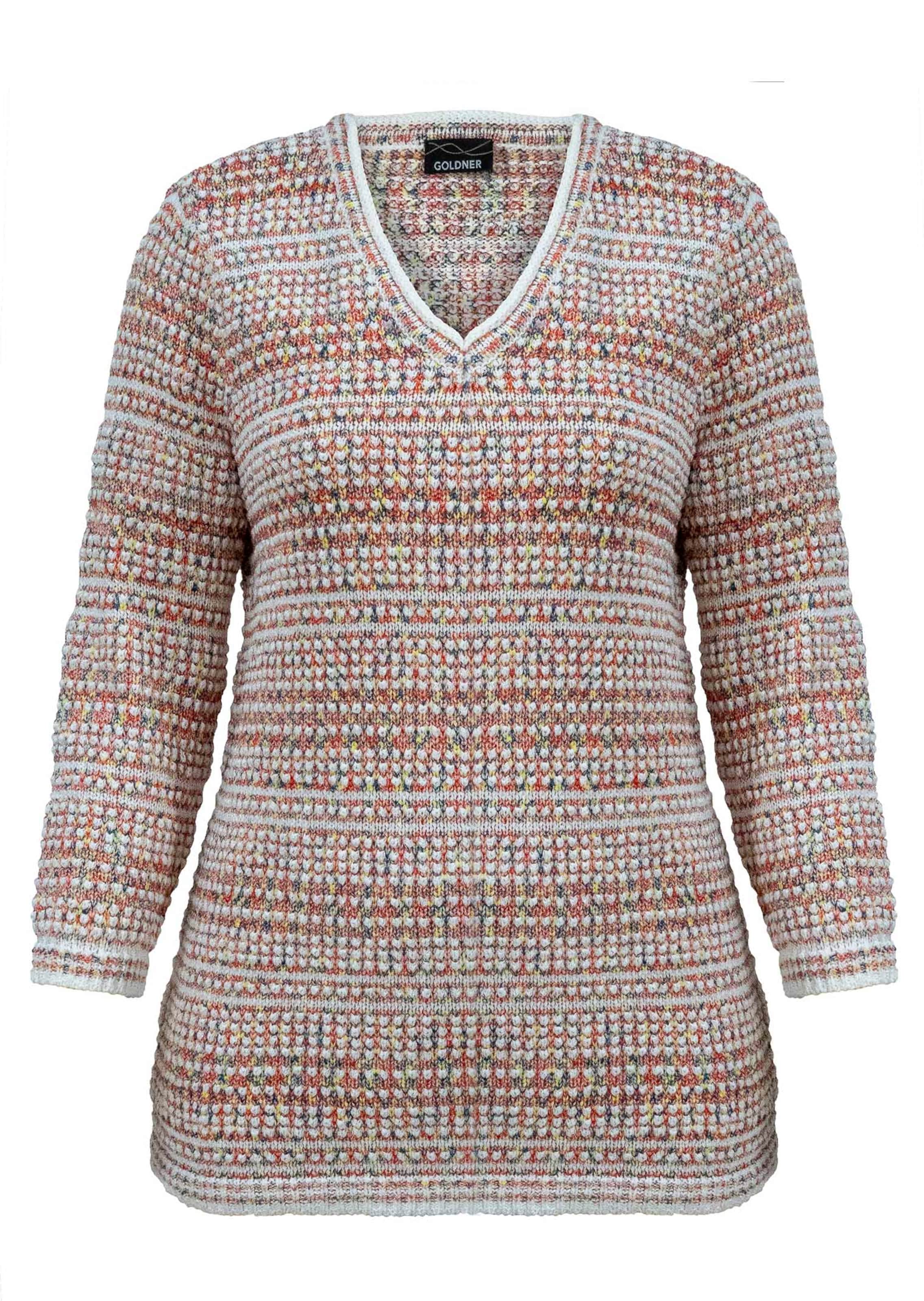 Pullover van structuurtricot met een V-hals