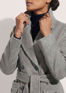 Long, double-breasted wool coat thumbnail 6