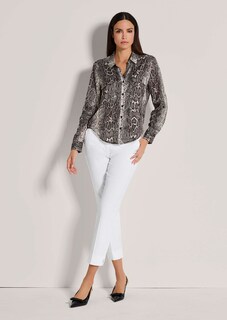 Lange Hemdbluse mit Unikat-Print thumbnail 3