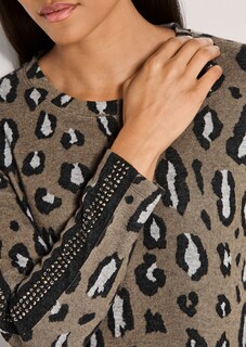 Jacquard-Kleid mit Leopardenmuster und Strass thumbnail 6