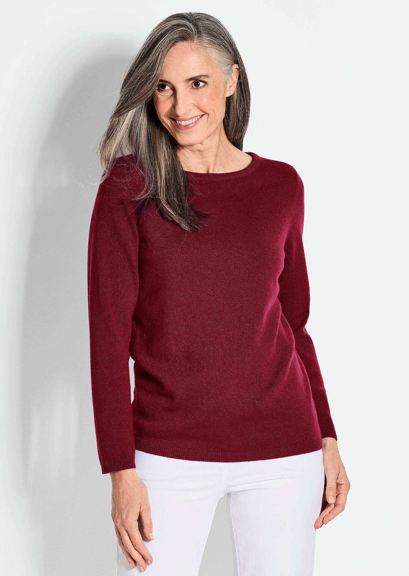 Pullover van kasjmier met boothals