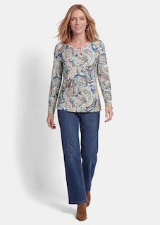 Shirt met lange mouwen en paisleymotief thumbnail 2