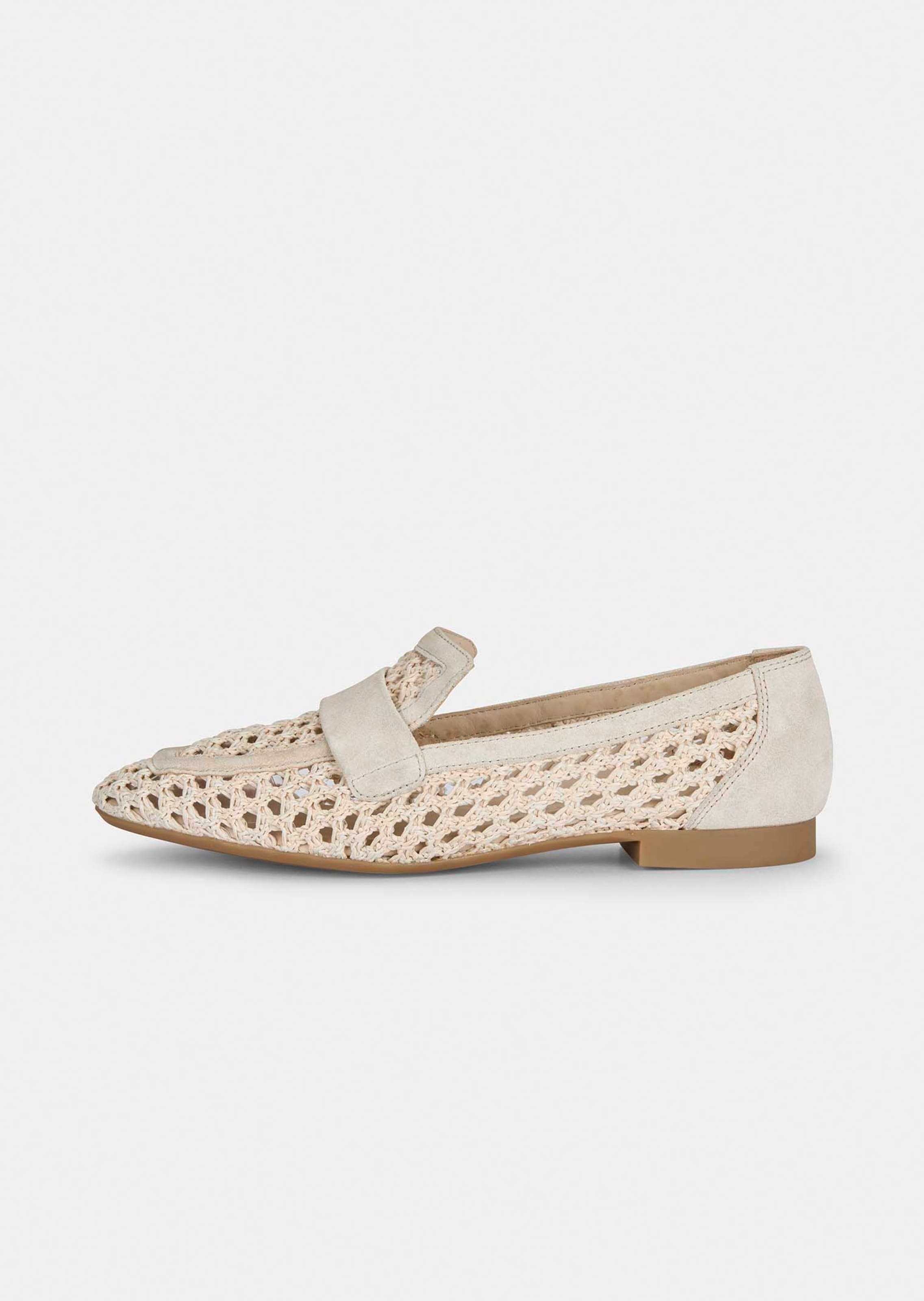 Geflochtener Slipper mit Leder-Details