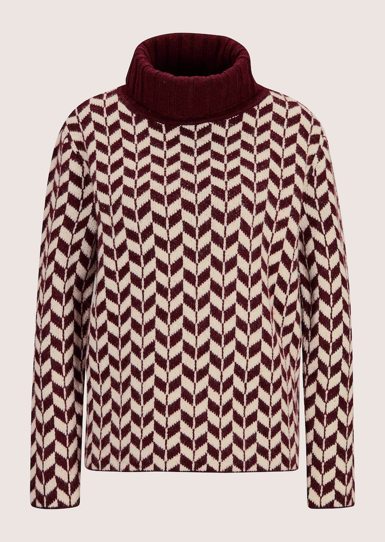 Pullover met zigzagpatroon en col