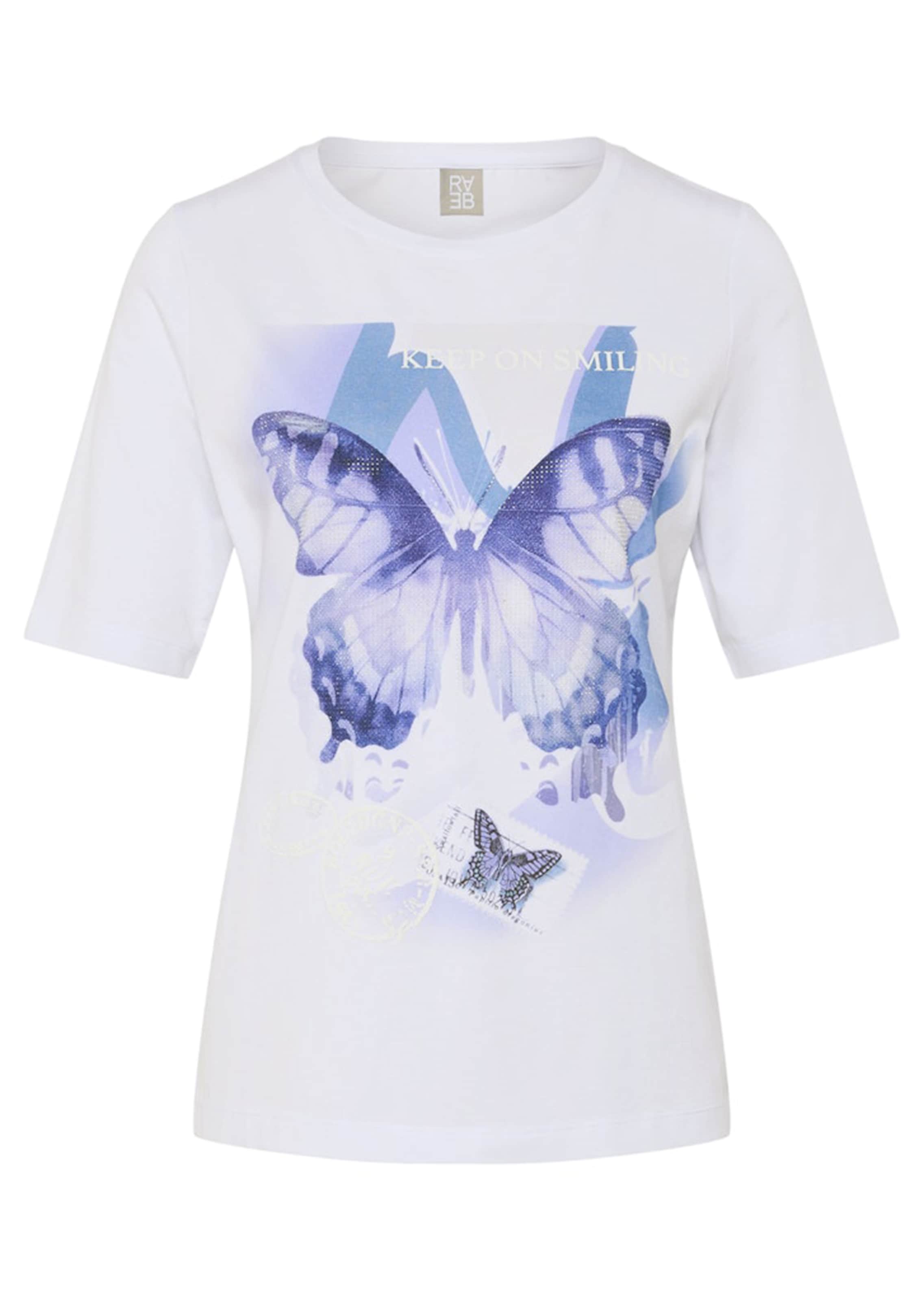 T-shirt avec motif de papillons ornées de pierres scintillantes
