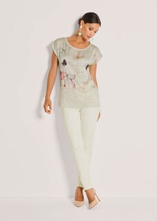 Shirt mit Schmetterlings-Druck und Spitze thumbnail 3