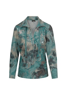 Sweatshirt mit Aquarell-Druck und Glanzeffekt thumbnail 6