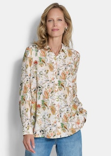 Overhemdblouse van viscose, met bloemenmotief thumbnail 1