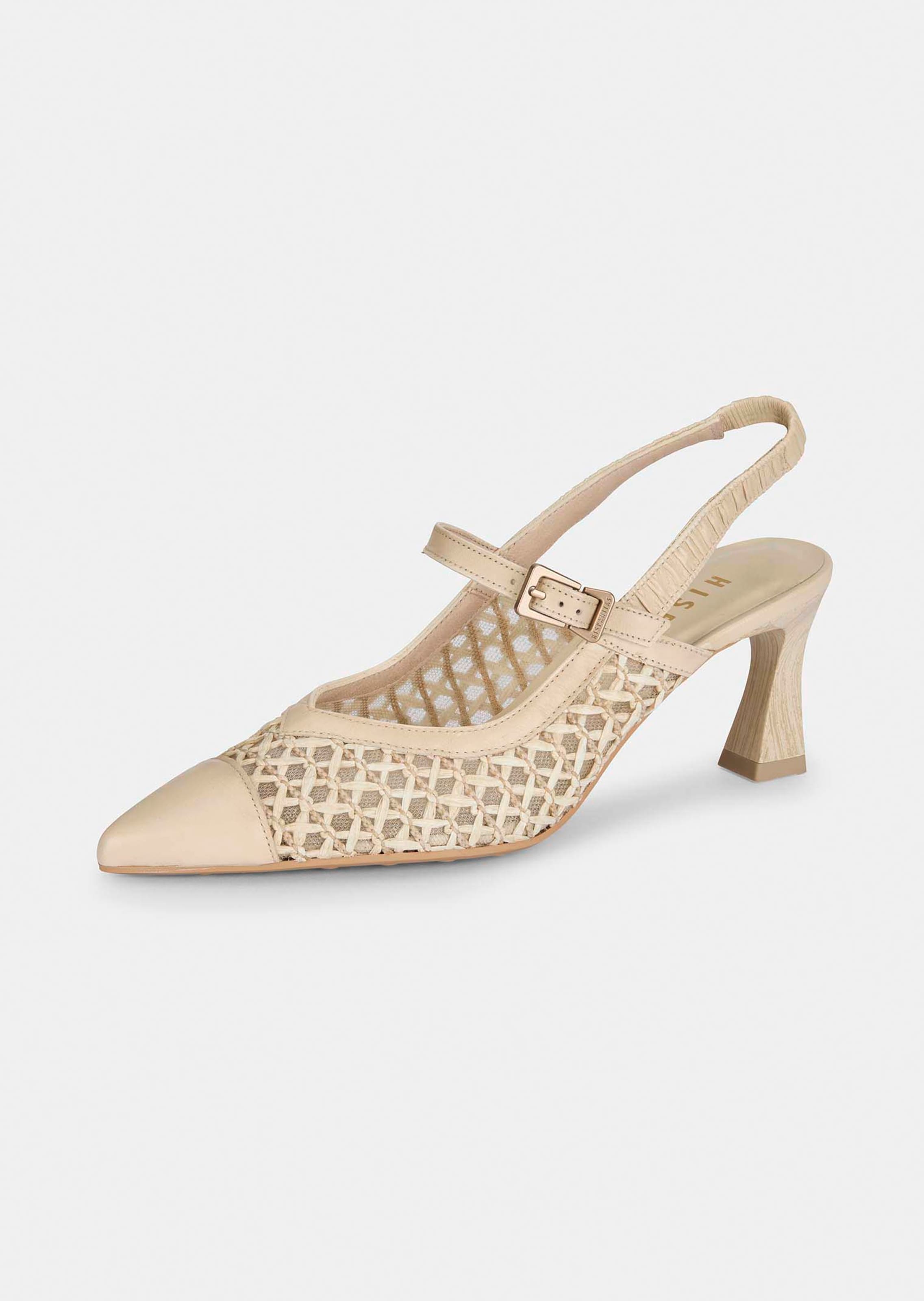 Slingpumps mit Flechtwerk
