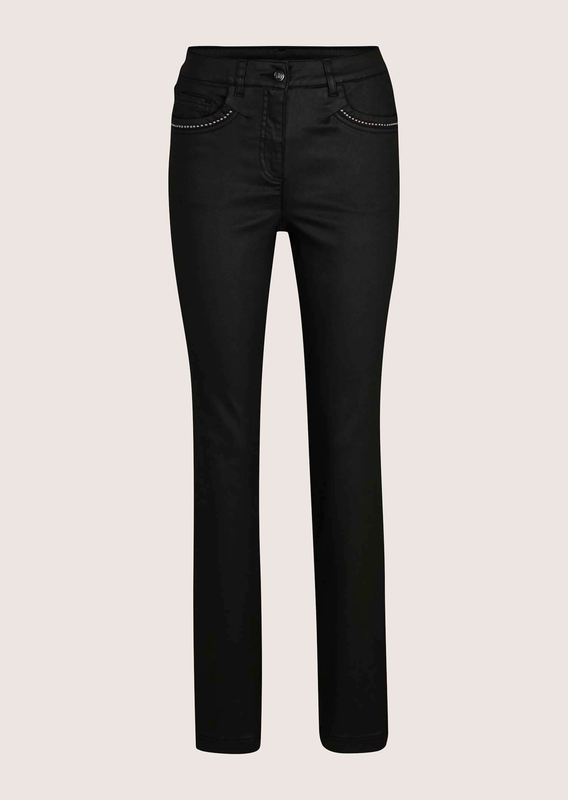 Beschichtete Slim-Jeans mit Schmucknieten