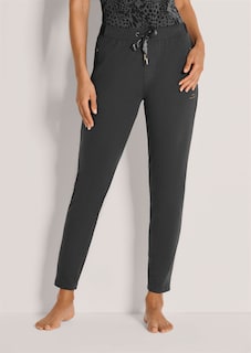 Casual trousers with a satin drawstring thumbnail 1