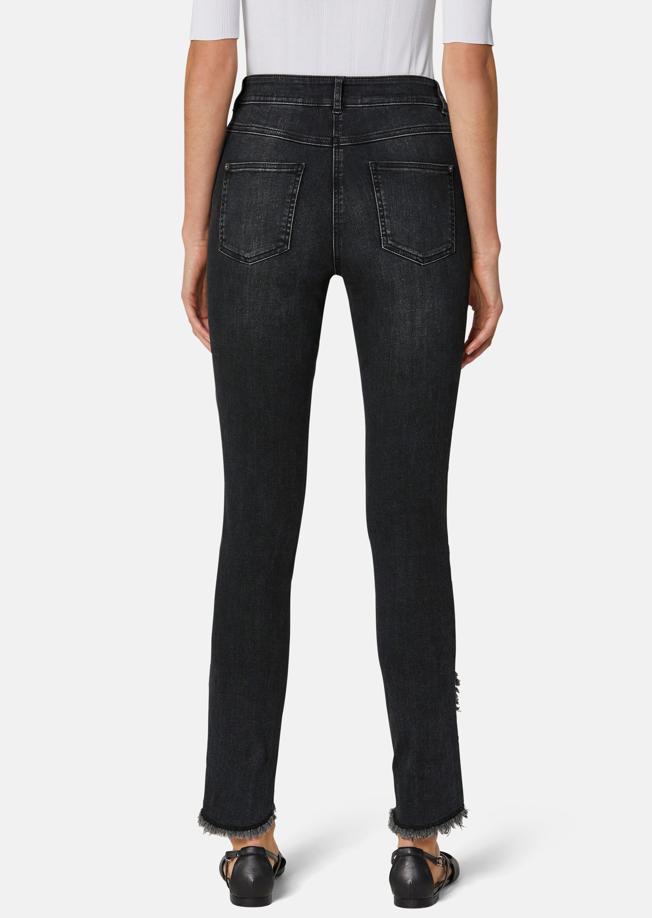 Slim-fit jeans with frayed hem thumbnail 4