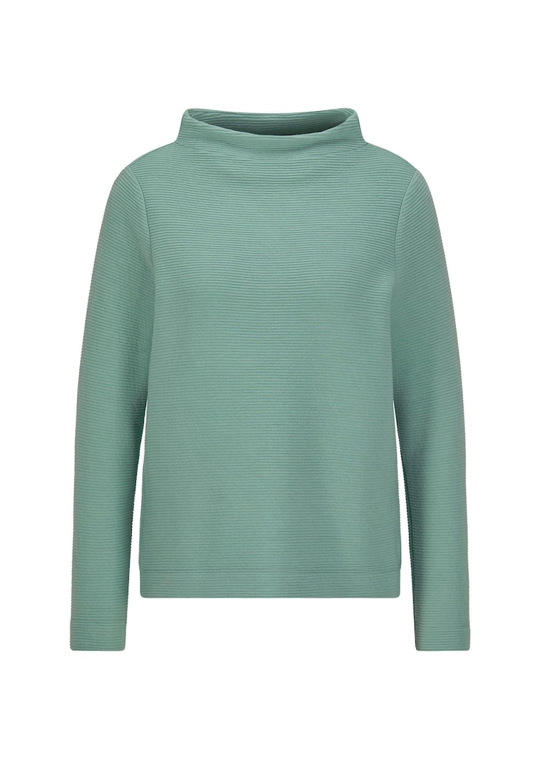 Sweat-shirt en maille ottoman- avec col roulé