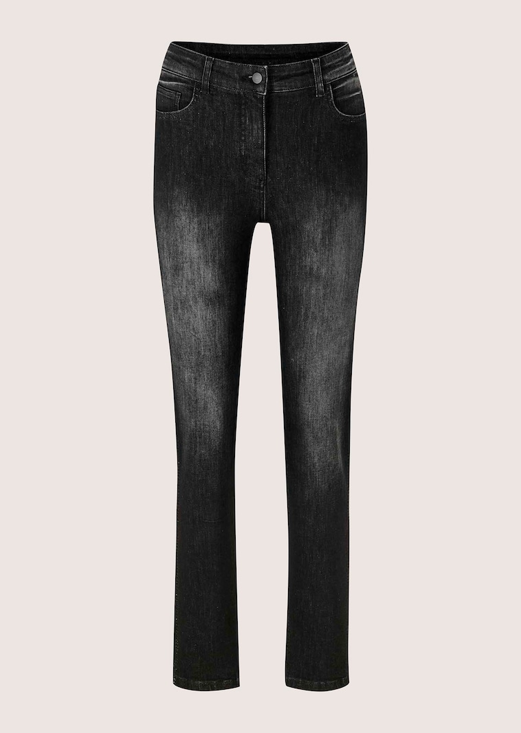 Slim-Jeans mit Strassdekoration