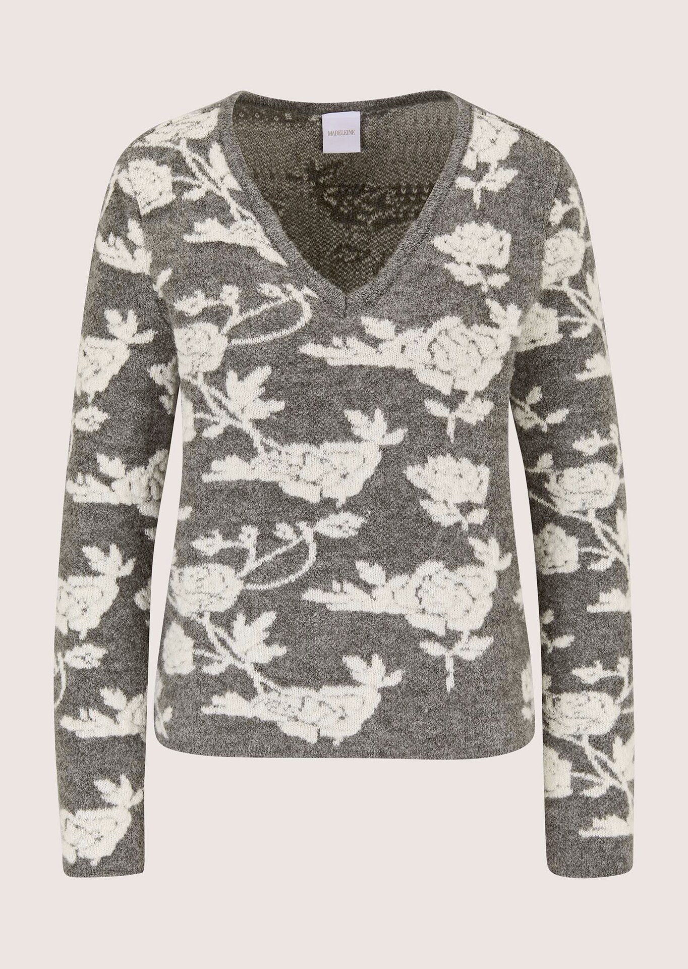 Pull à motif floral jacquard