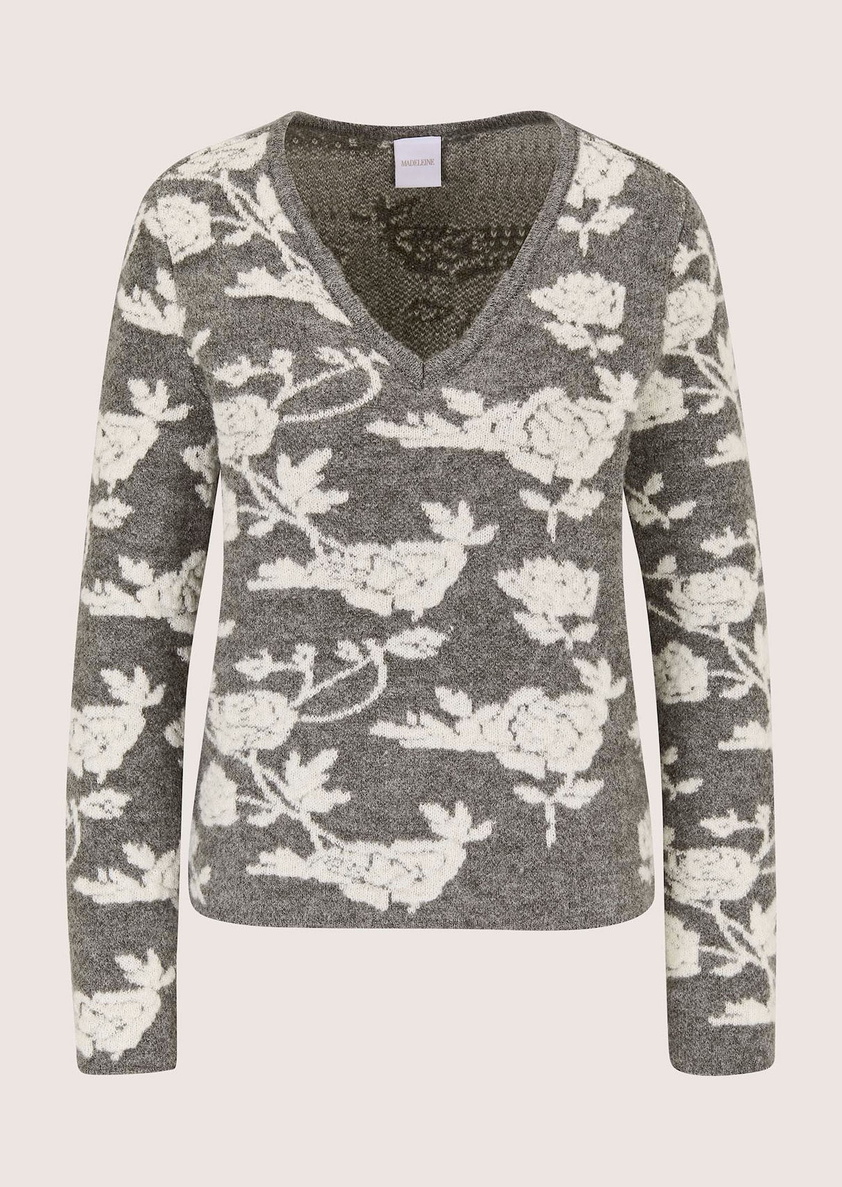 Pull à motif floral jacquard