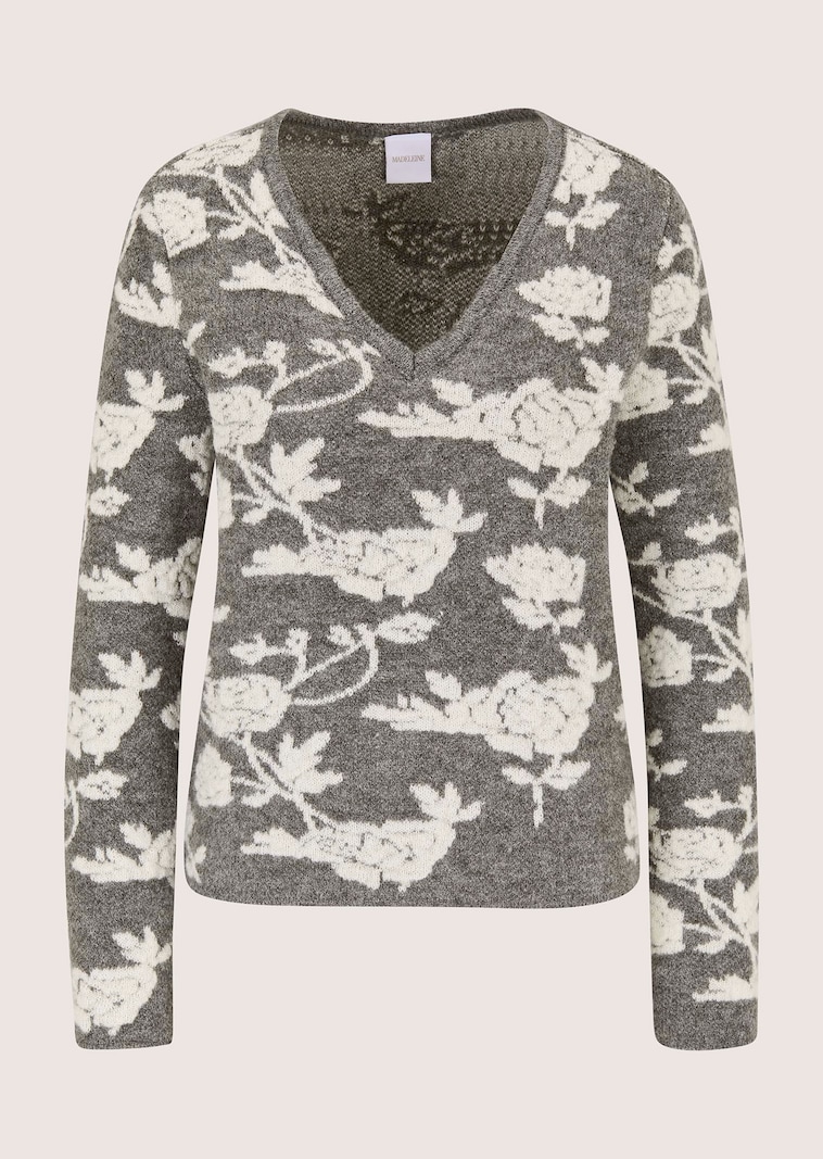 Floral jacquard pattern jumper