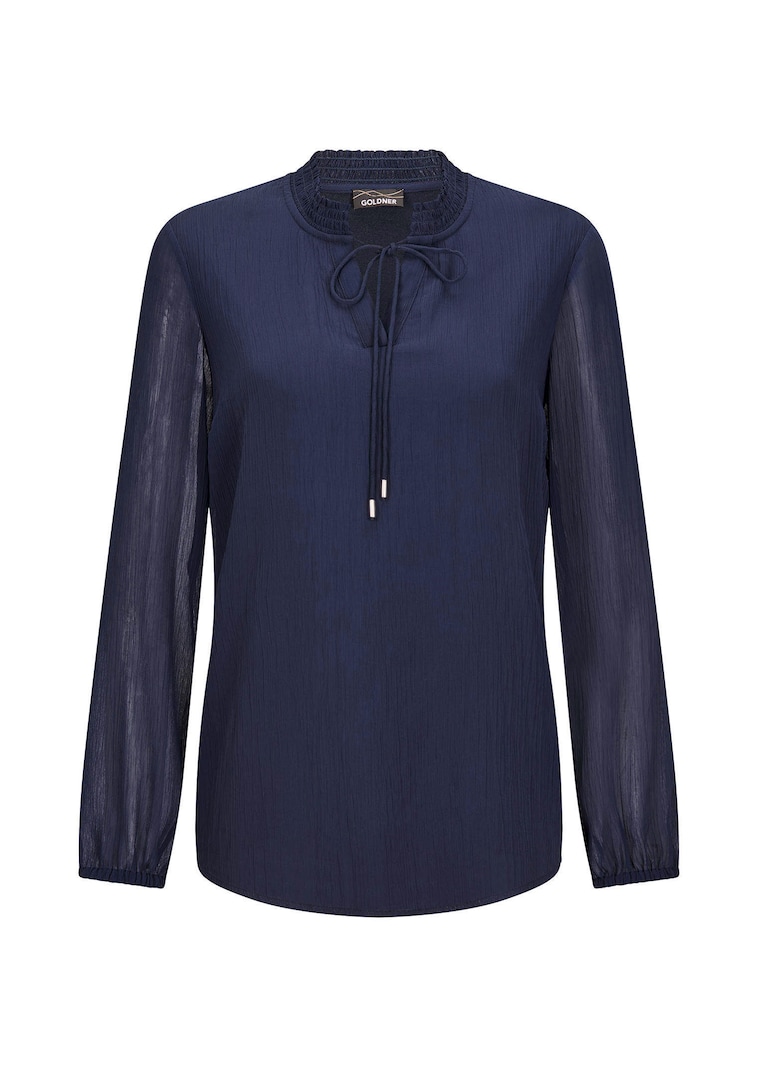Chiffonbluse mit femininem Ausschnitt