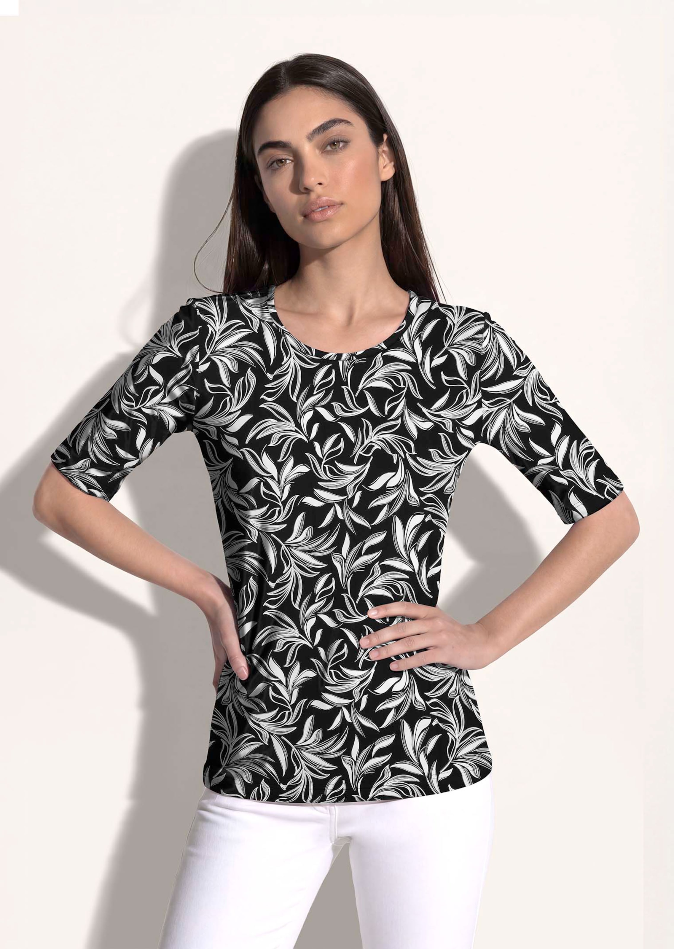 Shirt mit kontraststarkem Floral-Print