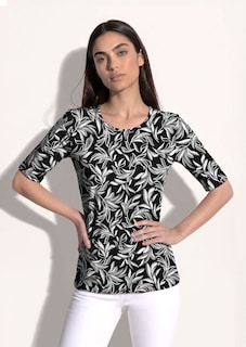 T-shirt avec un imprimé floral contrasté thumbnail 2