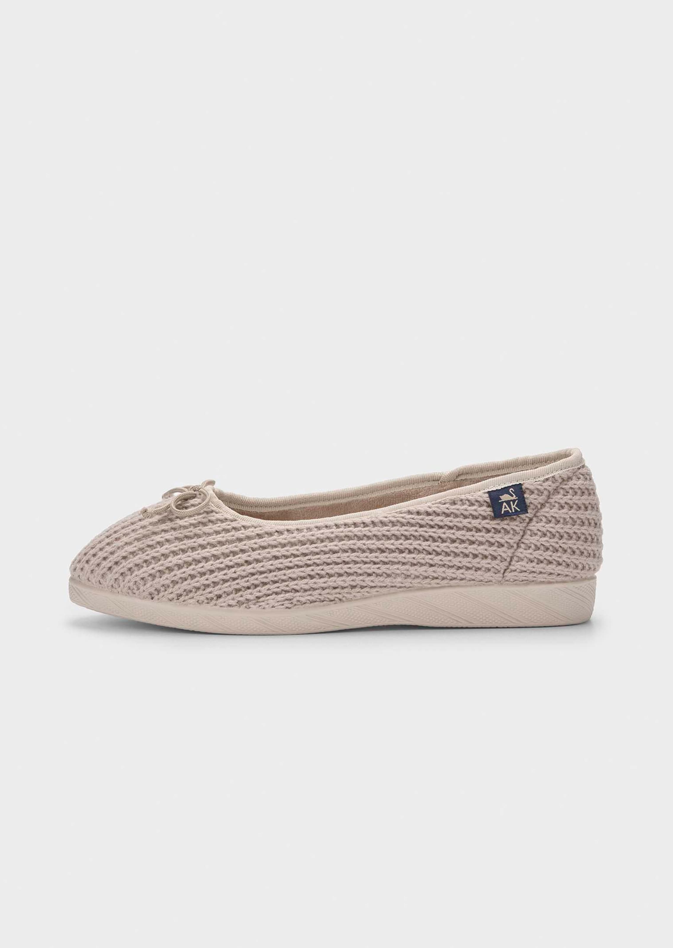 Pantoufles ballerines effet tricot