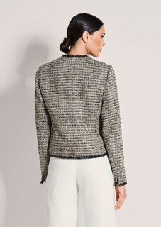Tweedblazer mit Fransendetails und Glanzgarn thumbnail 4