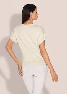 Kurzarm-Pullover mit glanzvollem Floral-Print thumbnail 4