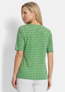 Viskoseshirt mit geometrischem Minimal-Print thumbnail 3