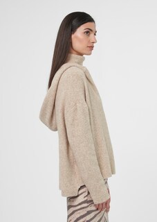 Strickjacke mit Kapuze in Bouclé-Optik thumbnail 5