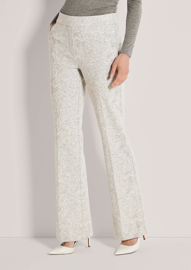 Zachte broek van jacquard met paisleydessin