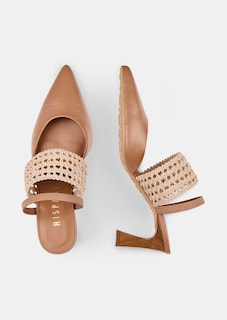 Slingpumps aus Leder mit Strickband thumbnail 2