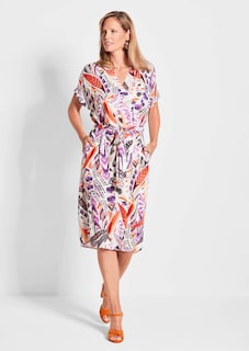 Druckkleid mit bedruckten Federn thumbnail 2