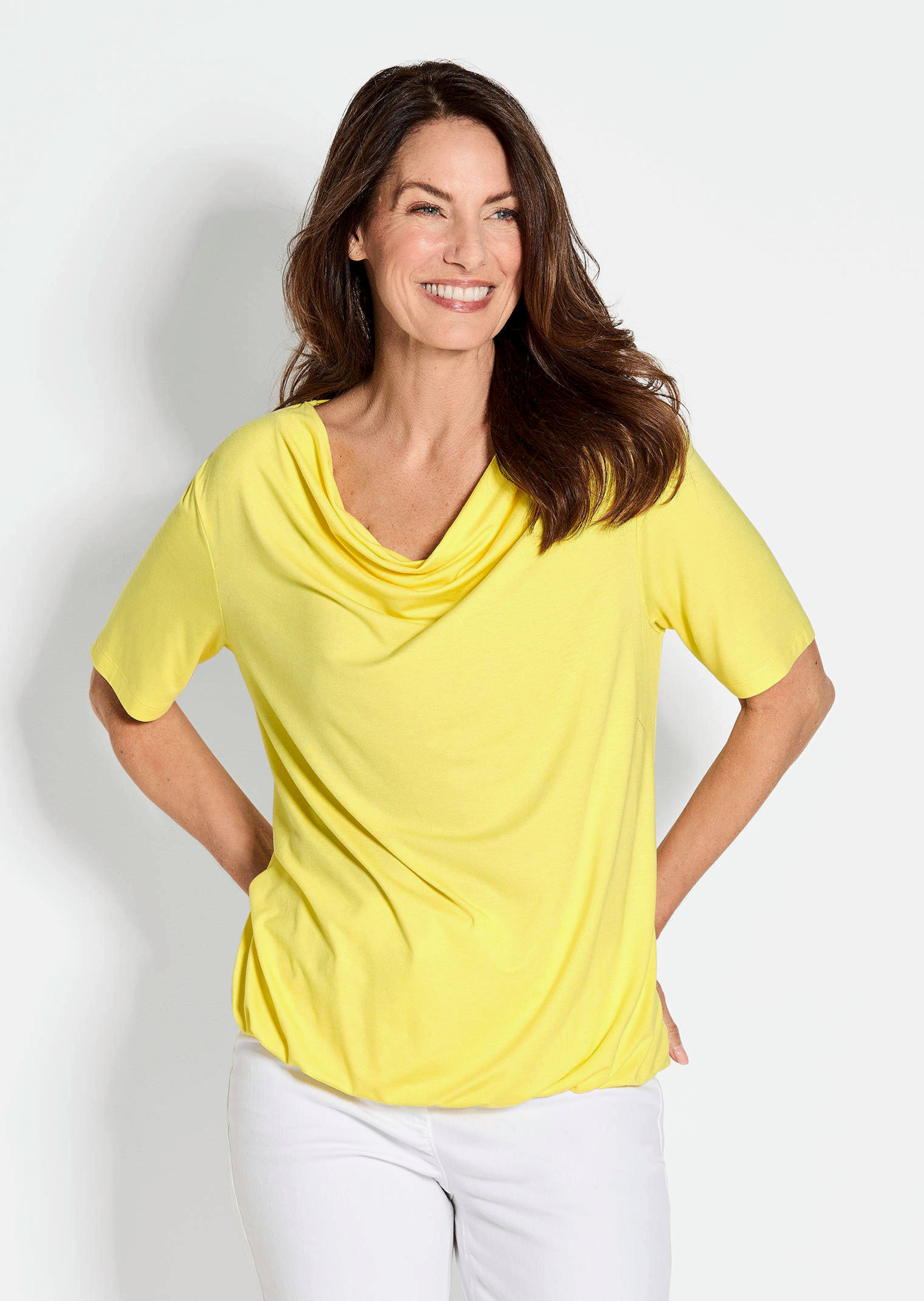 Shirt met watervalhals