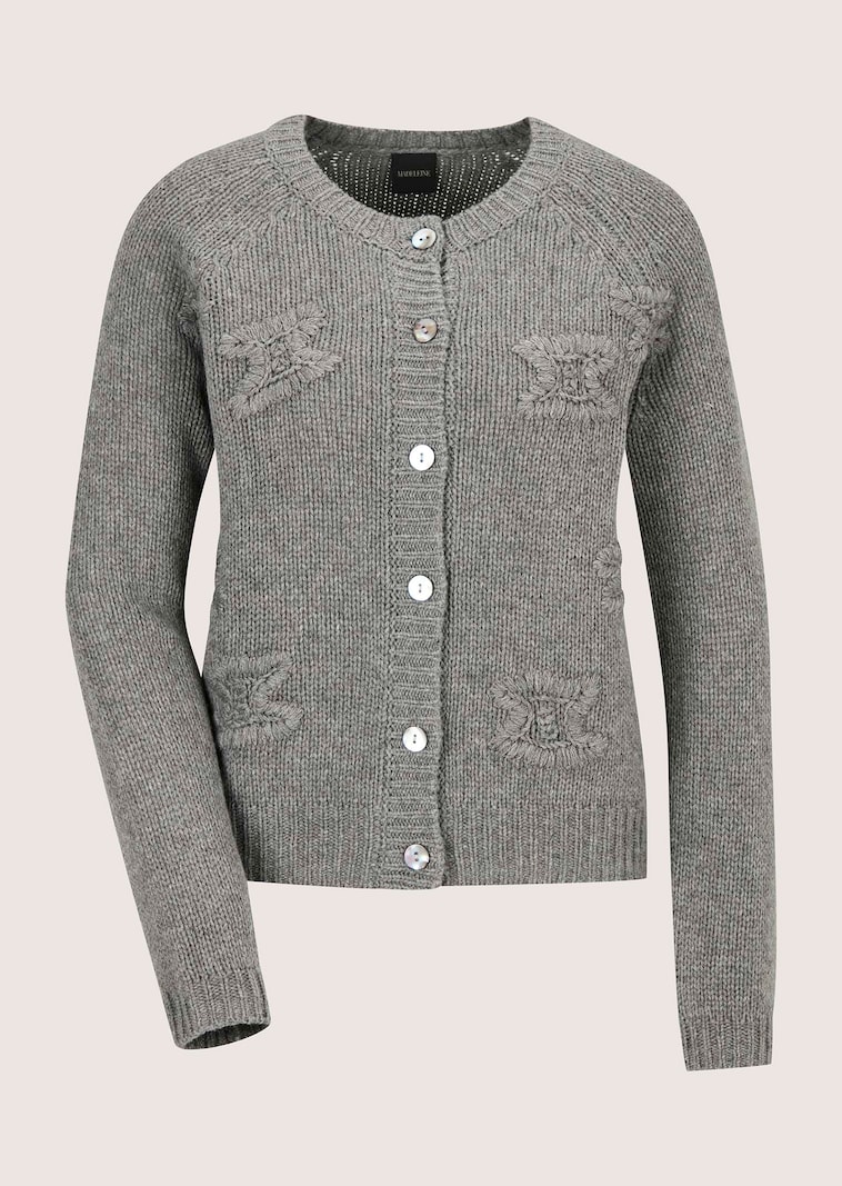 Kaschmir-Strickjacke mit Handstickerei