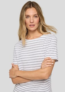 Pull à manches courtes en tricot structuré, avec coton thumbnail 4