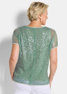 Paillettenbluse mit Top aus Viskose-Satin thumbnail 3