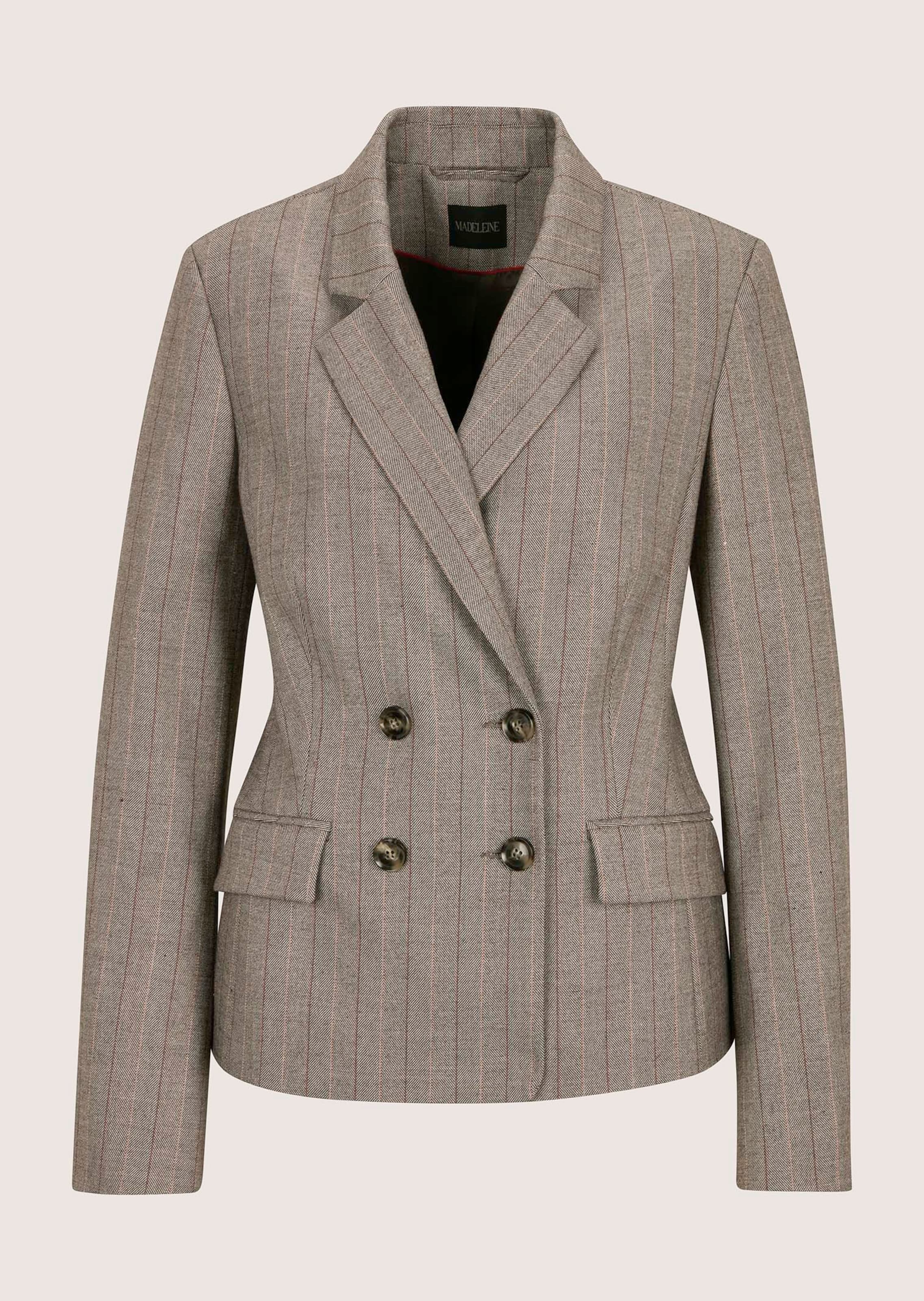 Blazer croisé à fines rayures discrètes