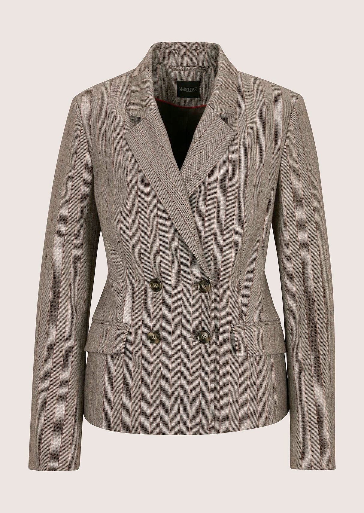 Blazer croisé à fines rayures discrètes