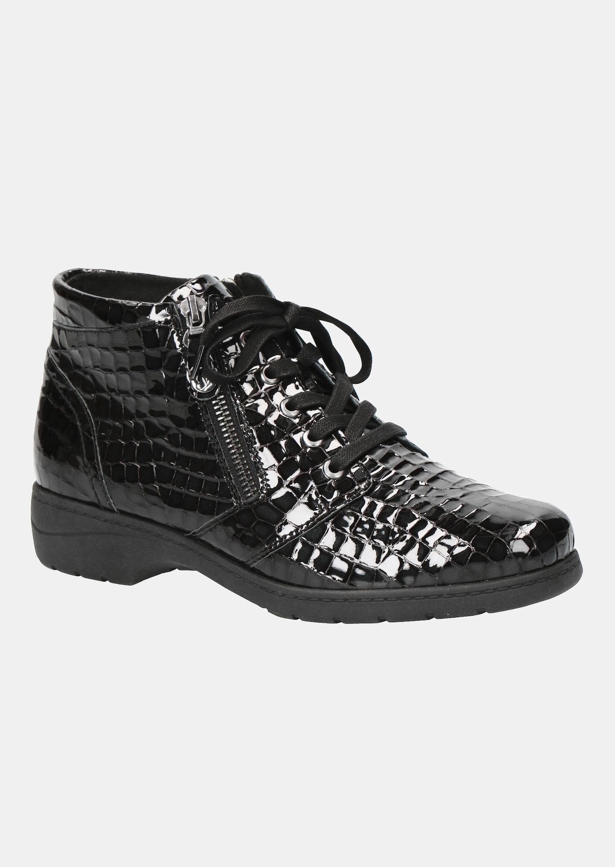 Stiefeletten in glänzender Animal-Optik