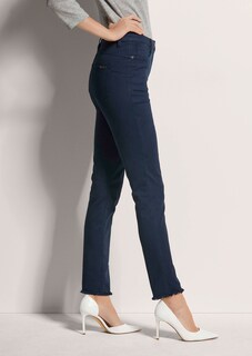 Jeans met fijne franjezoom thumbnail 5