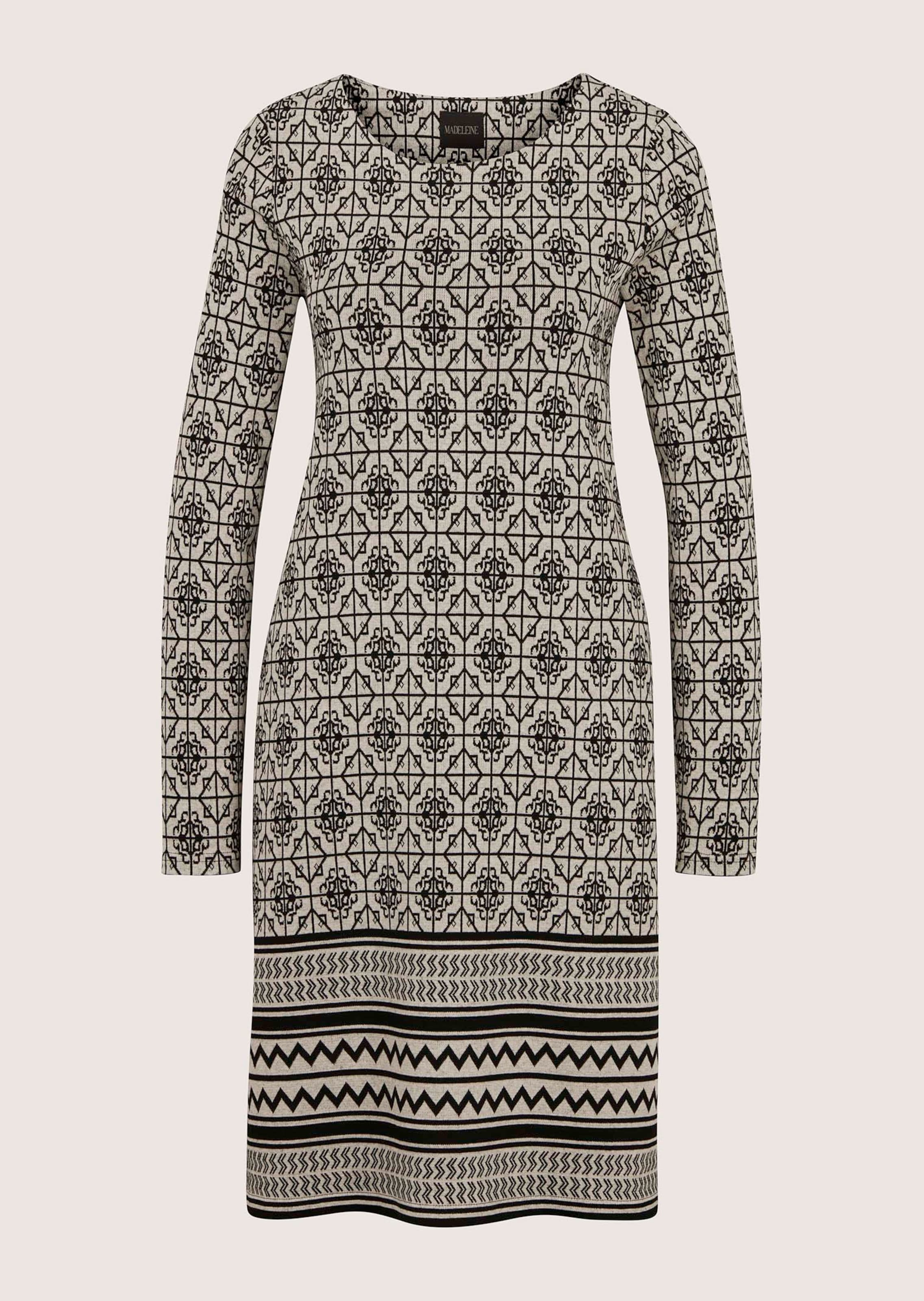 Smal vallende jurk met geometrische print