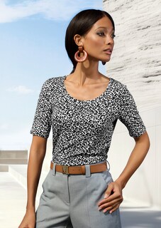 Shirt met dierenprint en ronde hals thumbnail 1