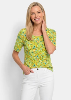 Shirt van viscose met een frisse all-over print thumbnail 4
