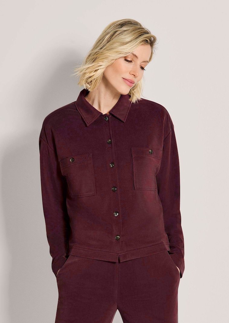 Oversize Hemdbluse mit aufgesetzten Taschen