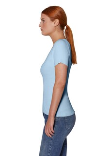 Figurbetonter Rippen-Pullover mit V-Ausschnitt thumbnail 5